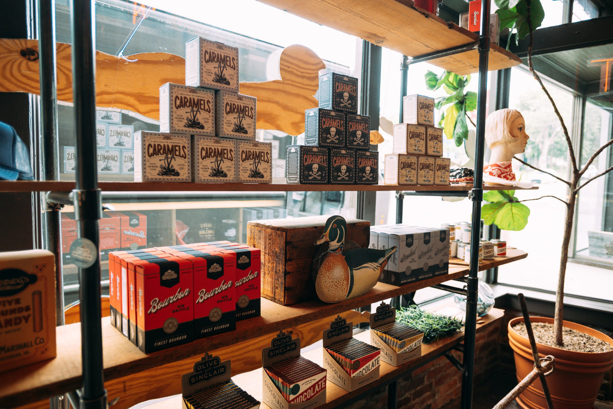 Olive and Sinclair product on retail shelf 