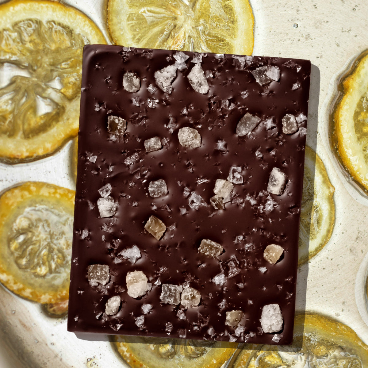 Candied Lemon Dark Chocolate Bar Olive & Sinclair