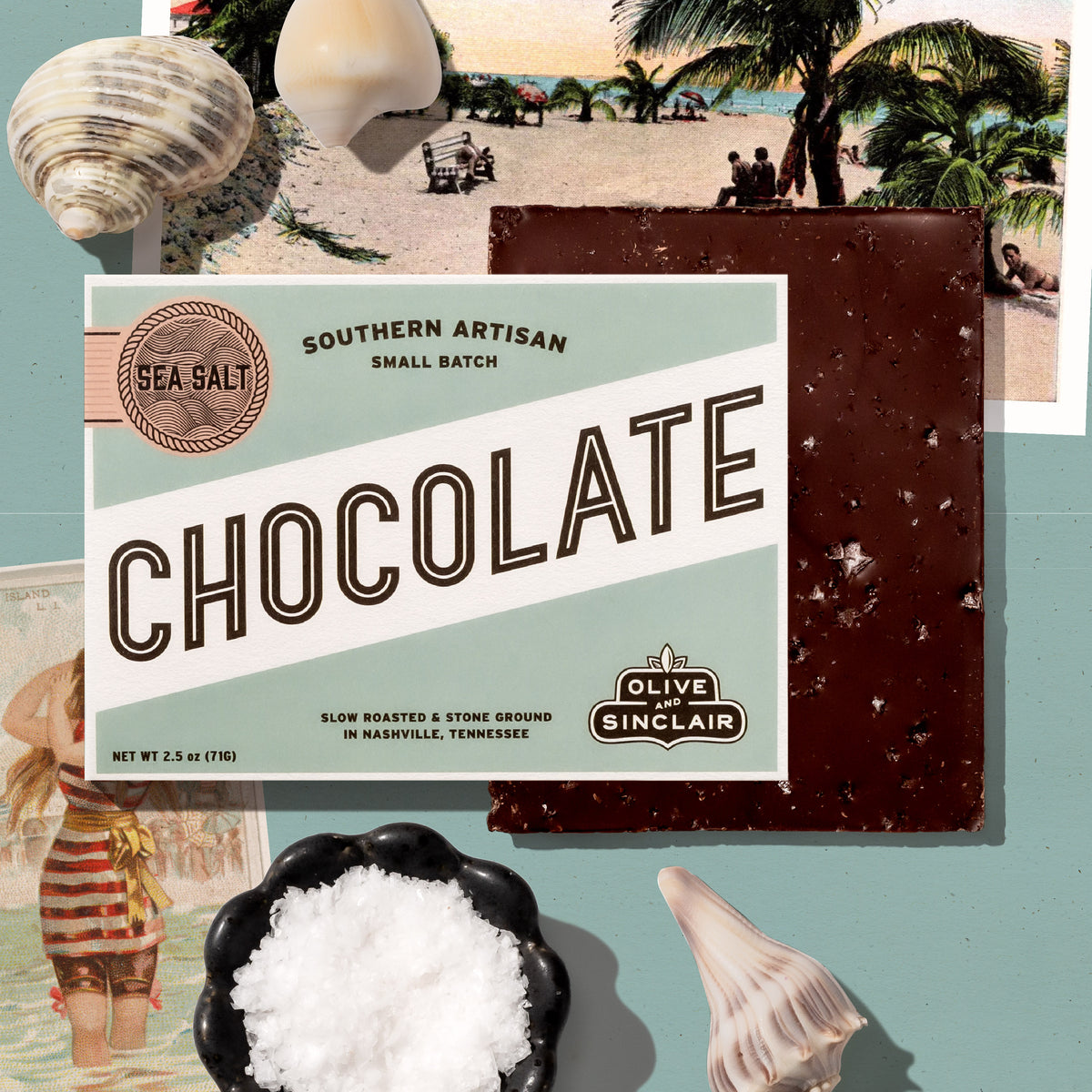 Sea Salt Dark Chocolate Bar Olive & Sinclair
